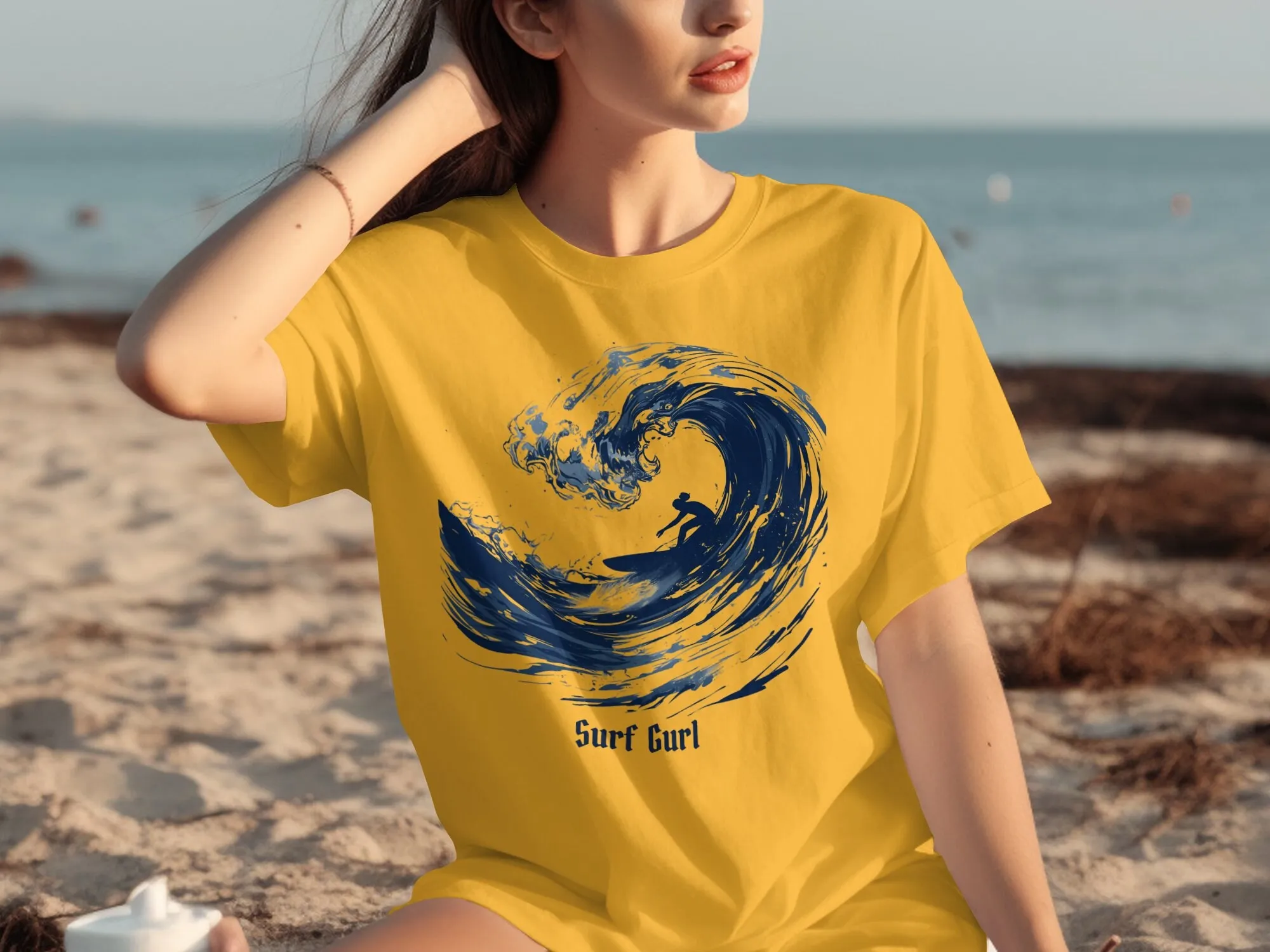 Surf Gurl T Shirt Vintage Surfing Retro Beach Artistic Surfboard Ocean Waves Cool Summer Vibes For Surfers