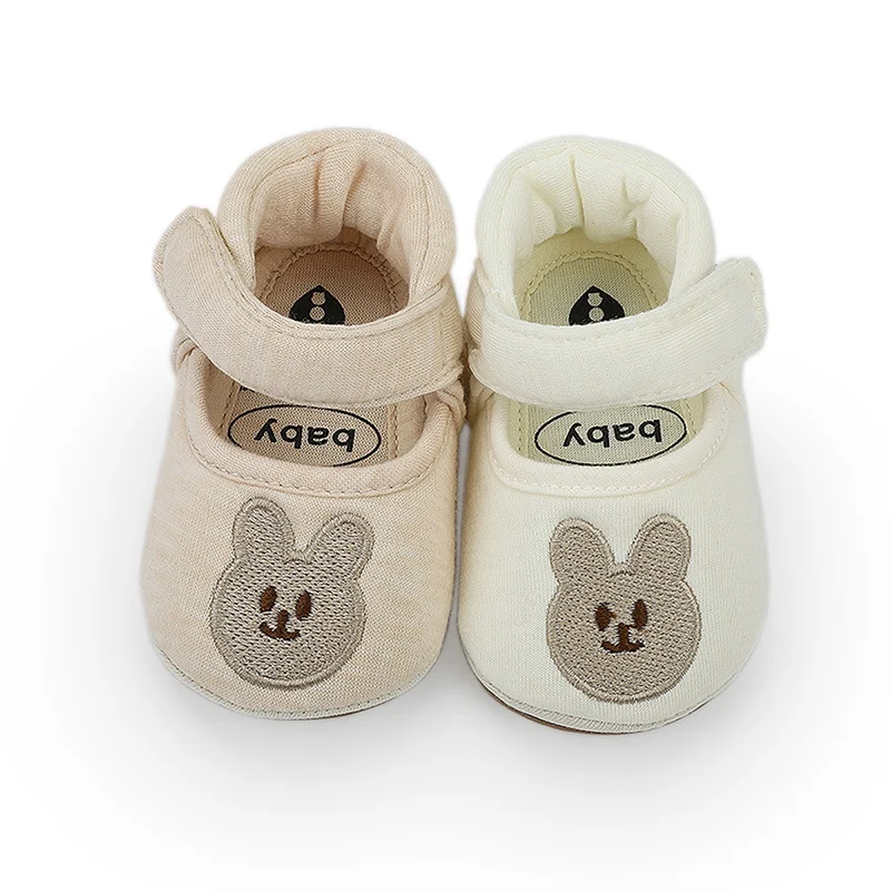 

Baywell Cute Baby Shoes Infant Toddler Baby Boy Girl Crib Shoes Cartoon Bunny Print Anti-slip Prewalker First Walkers