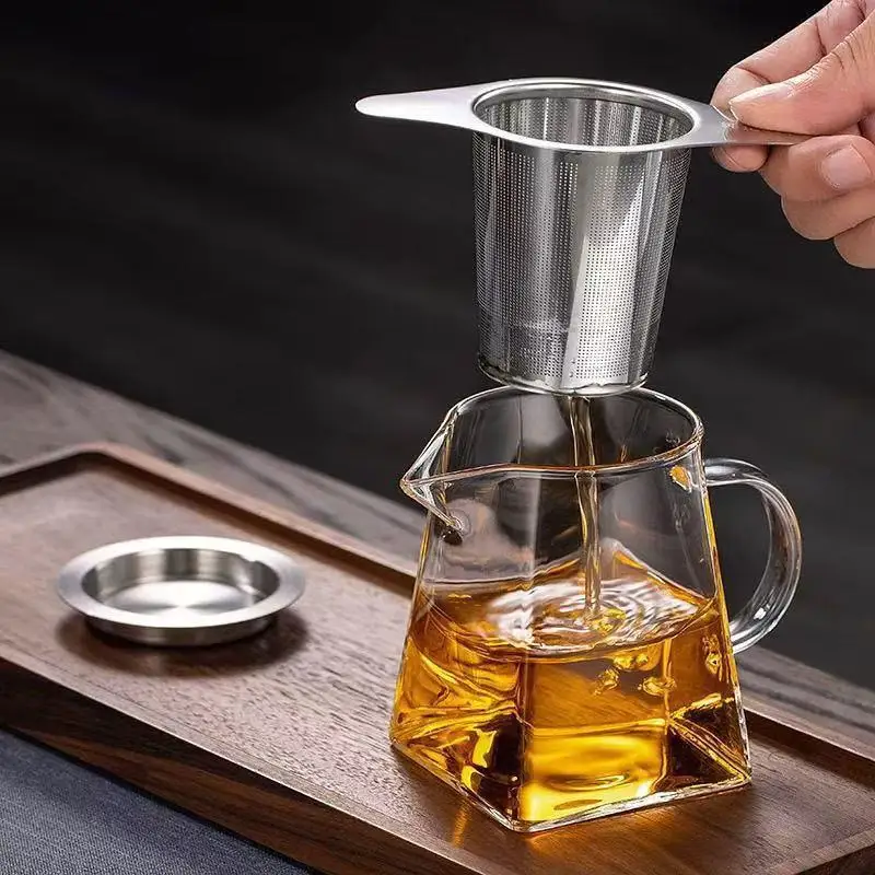 Loose Leaf Tea Infuser Stainless Steel Single/Double Handle With Lid Fine Mesh Leak Proof Hanging Coffee Filter Strainer
