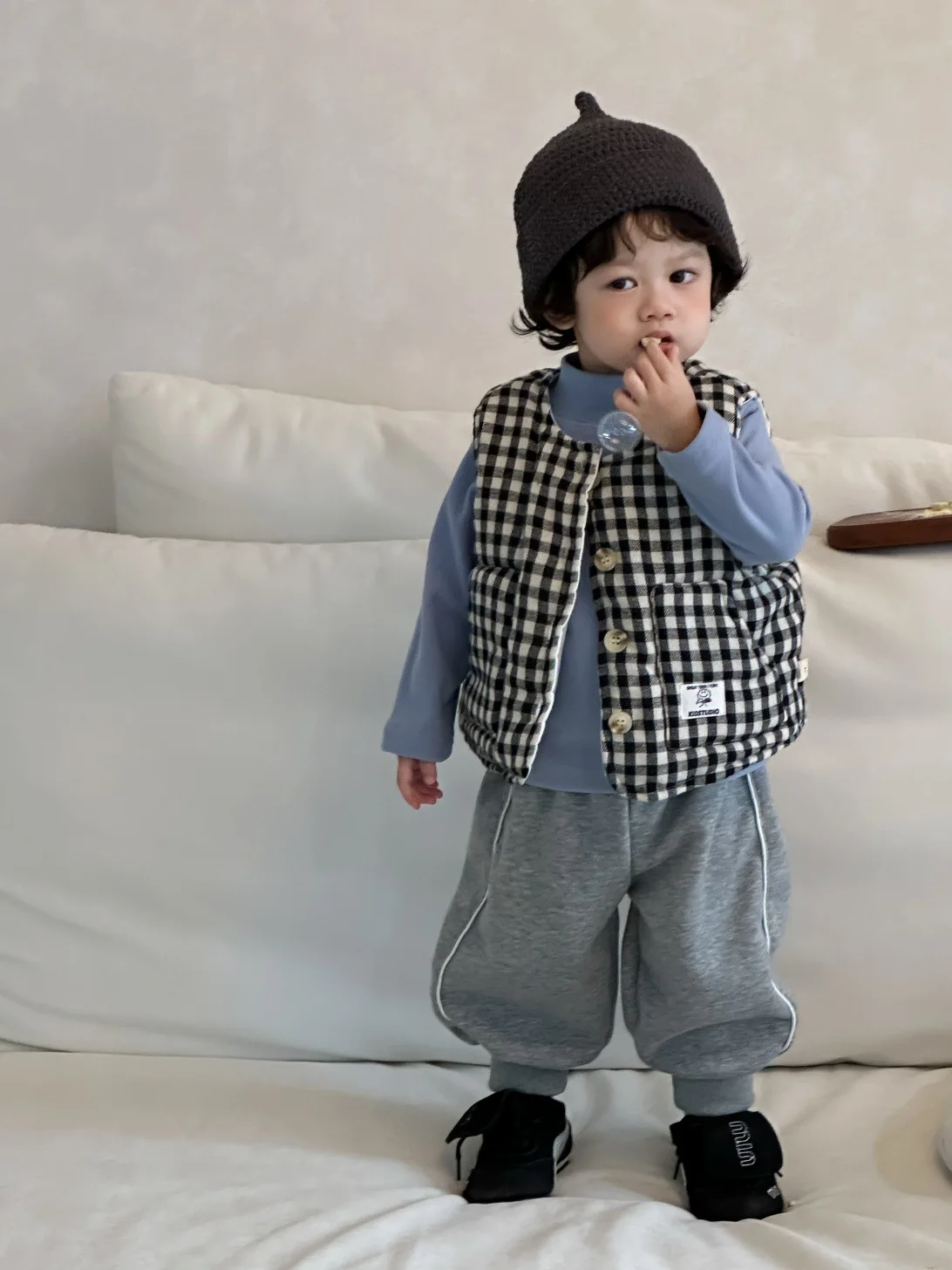 طفل الفتيات معطف منقوش غير رسمي الفتيان زائد المخملية سترة سميكة سترة ملابس الرضع 2025 شتاء جديد الأطفال أكمام سترة دافئة #5