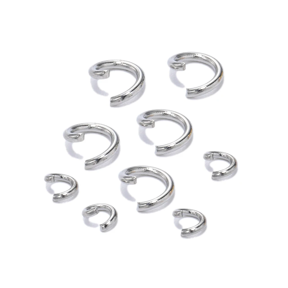 100Pcs Stainless Steel Open Circle Jump Rings Split Rings Connectors Bracelet Earring Pendant DIY Making Jewelry Accessories