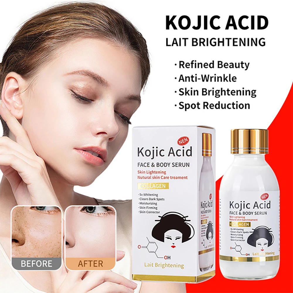 

Kojic Acid AHA Essence Original Solution Face Serum Brightning Moisturizing Turmeric Repair Anti Aging Lifting Facial Skincare