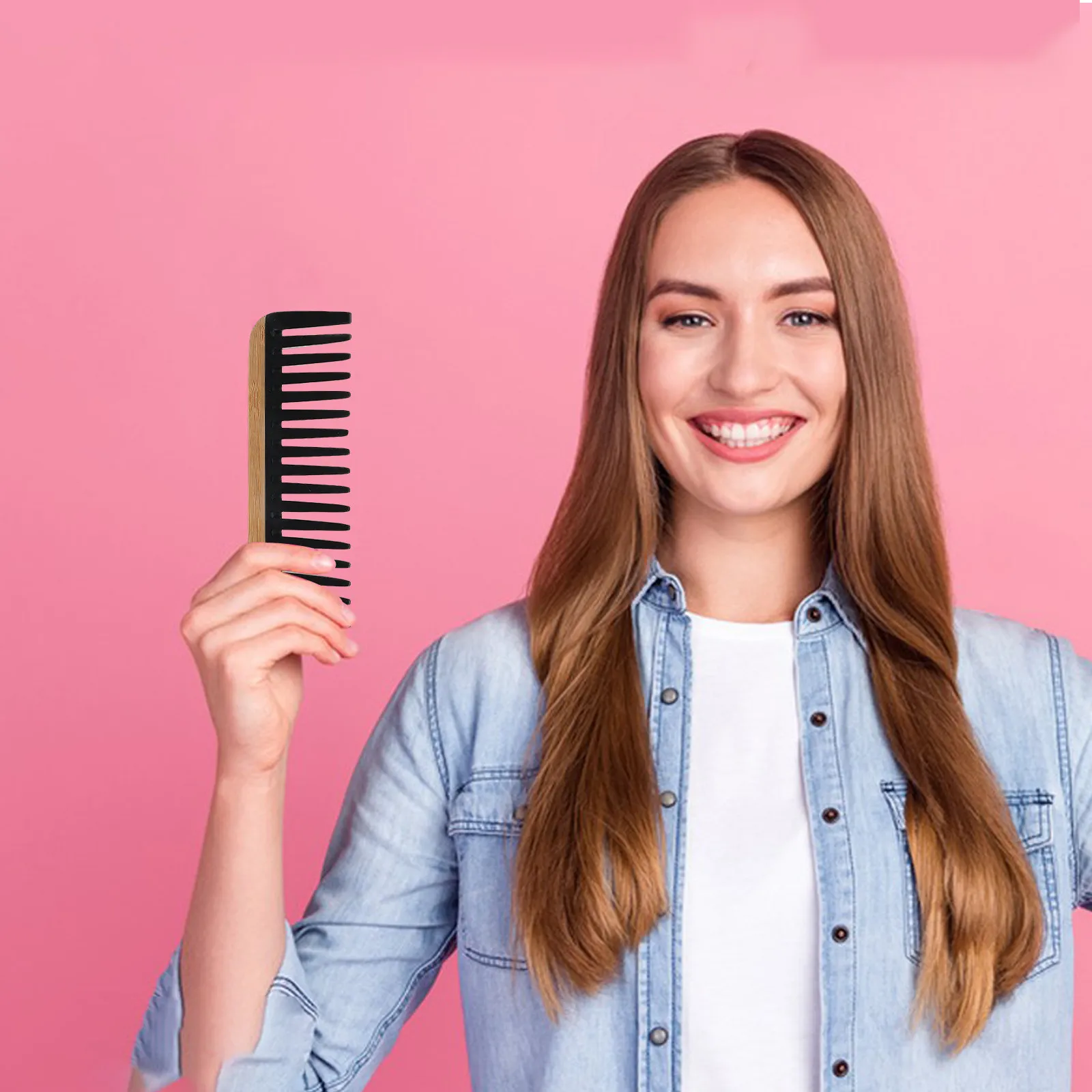 

Fine Tooth Comb Wooden Hair Beard Combs for Men Wide Styling Tool Women