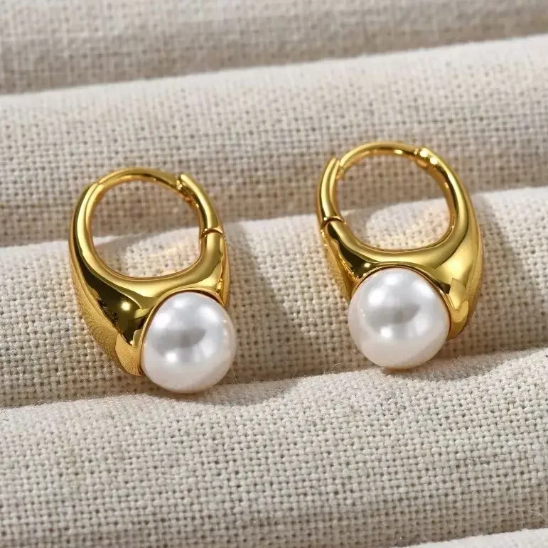 

Fashion Charm Brass Plated 18k Gold Pearl Women Jewelry Trend