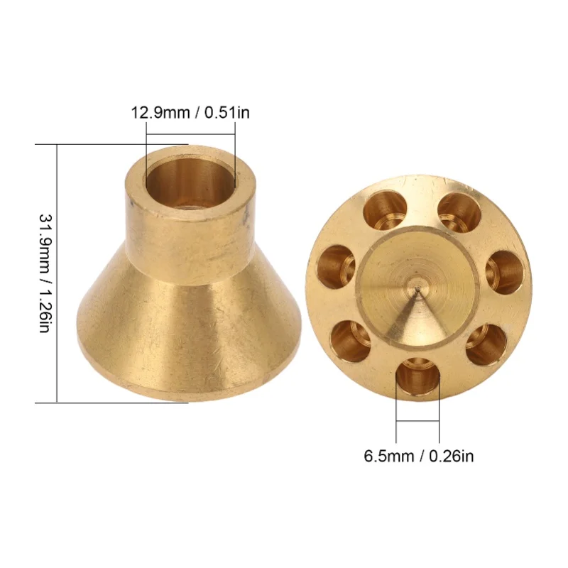 Refrigerant Distributor Brass 12.8mm Inlet 6.5mm Outlet 7 Holes For Machine Equipment
