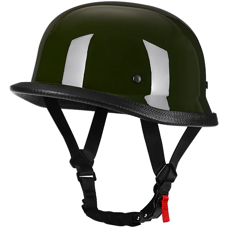 

German Retro Style Motorcycle Half Helmet 108 Military Green Unisex Four Seasons Universal Motorcycle Safety Gear