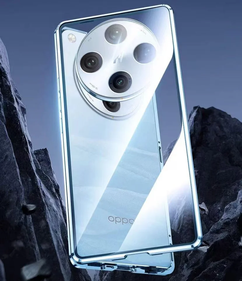 

Protective Case For OPPO Find X8 Pro Case Shockproof Magnetic Metal Bumper Full Protection Glass Cover For OPPO Find X8 Pro