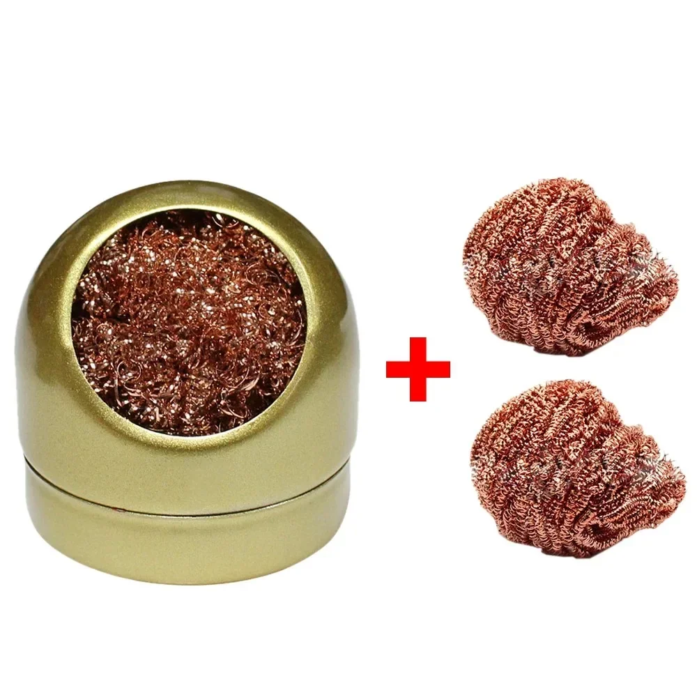 Metall Draht Mit Ständer Set Schweißen Entlöten Löten Lötkolben Spitze Schlacke Reiniger Reinigung Stahl Ball Mesh Filter Zinn Entfernen – Detail 10