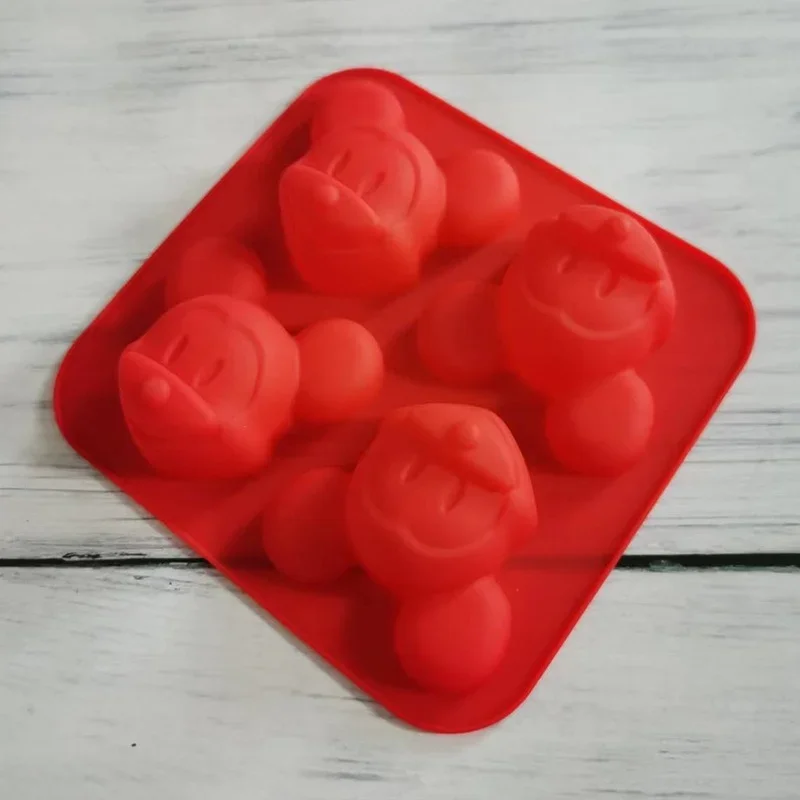 Disney Mickey Minnie Mouse Stitch 3D Silicone Ice Cube Tray Jelly Cookies Baking Cake Chocolate Fondant Mould Ice Cream DIY Tool