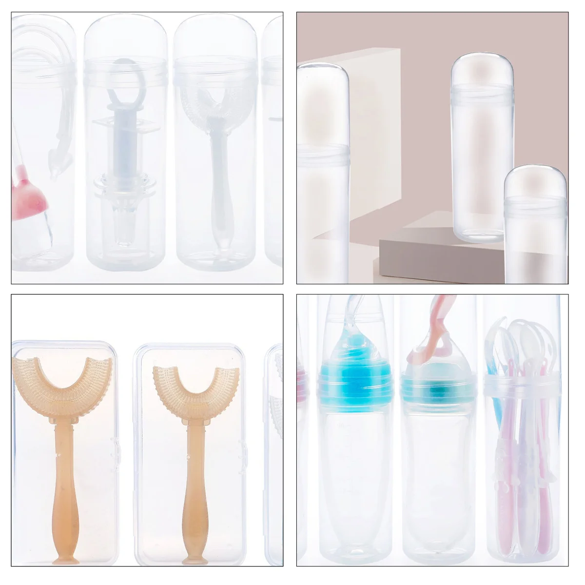 

10Pcs Toothbrush Containers Round Edges Smooth Finish Wearresistant Case Toothbrush Storage Box Travel Accessories