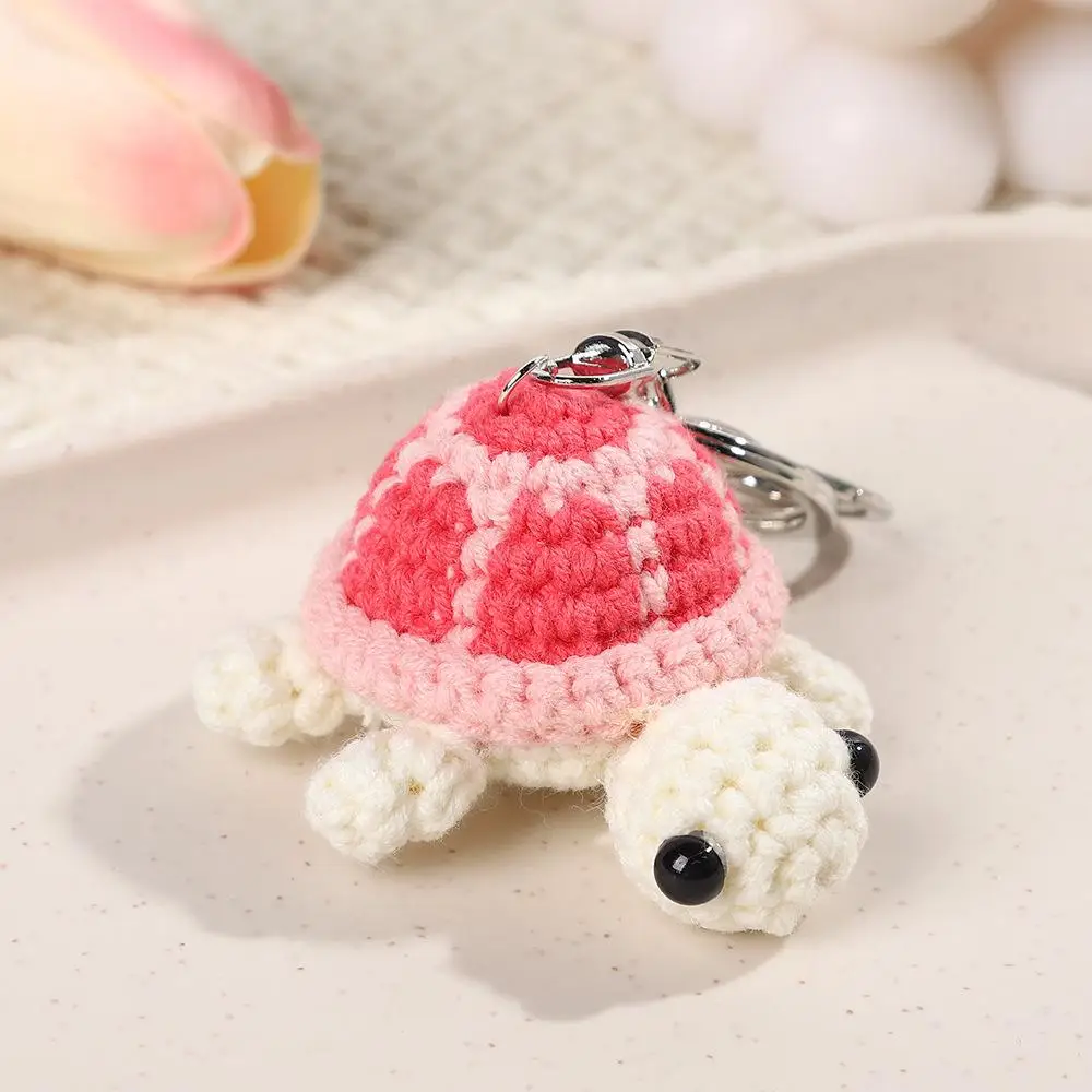 New Handmade Turtle Keychain Knit Crochet Mini Turtle Pendant Cute Bag Charm Backpack Hanging Children's Accessories