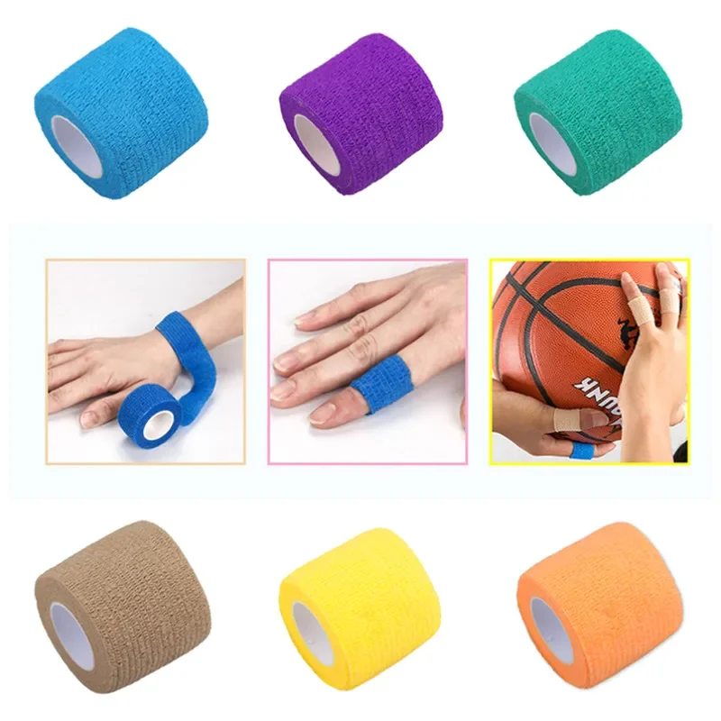 1pc Self-Adhesive Elastic Bandage 5cmx4.5m - First Aid Health Care Gauze Tape for Emergency Muscle Treatment