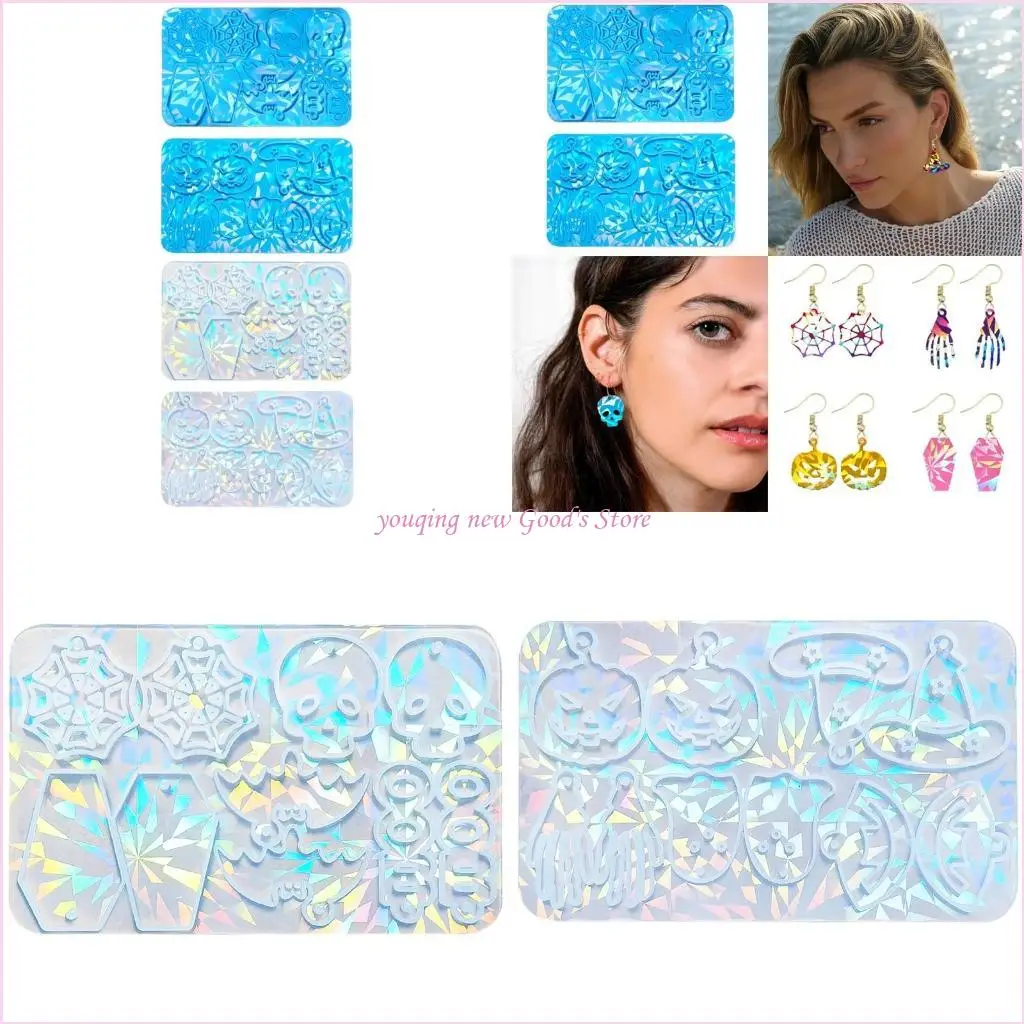 57QA Halloween Earrings Silicone Mold Keychain Pendant Ornament Molds Accessories Jewelry Making Tools