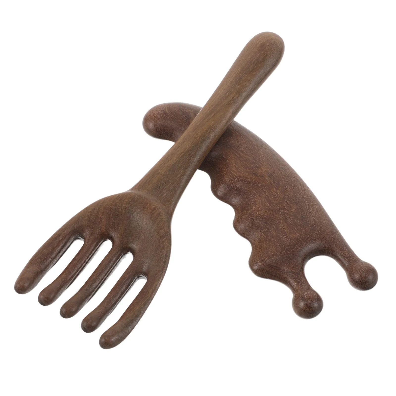 

Набор из 2-х натуральных расчесок для массажа кожи головы из сандалового дерева с ручкой и скребком гуаша в форме боба для улучшения кровообращения и сна