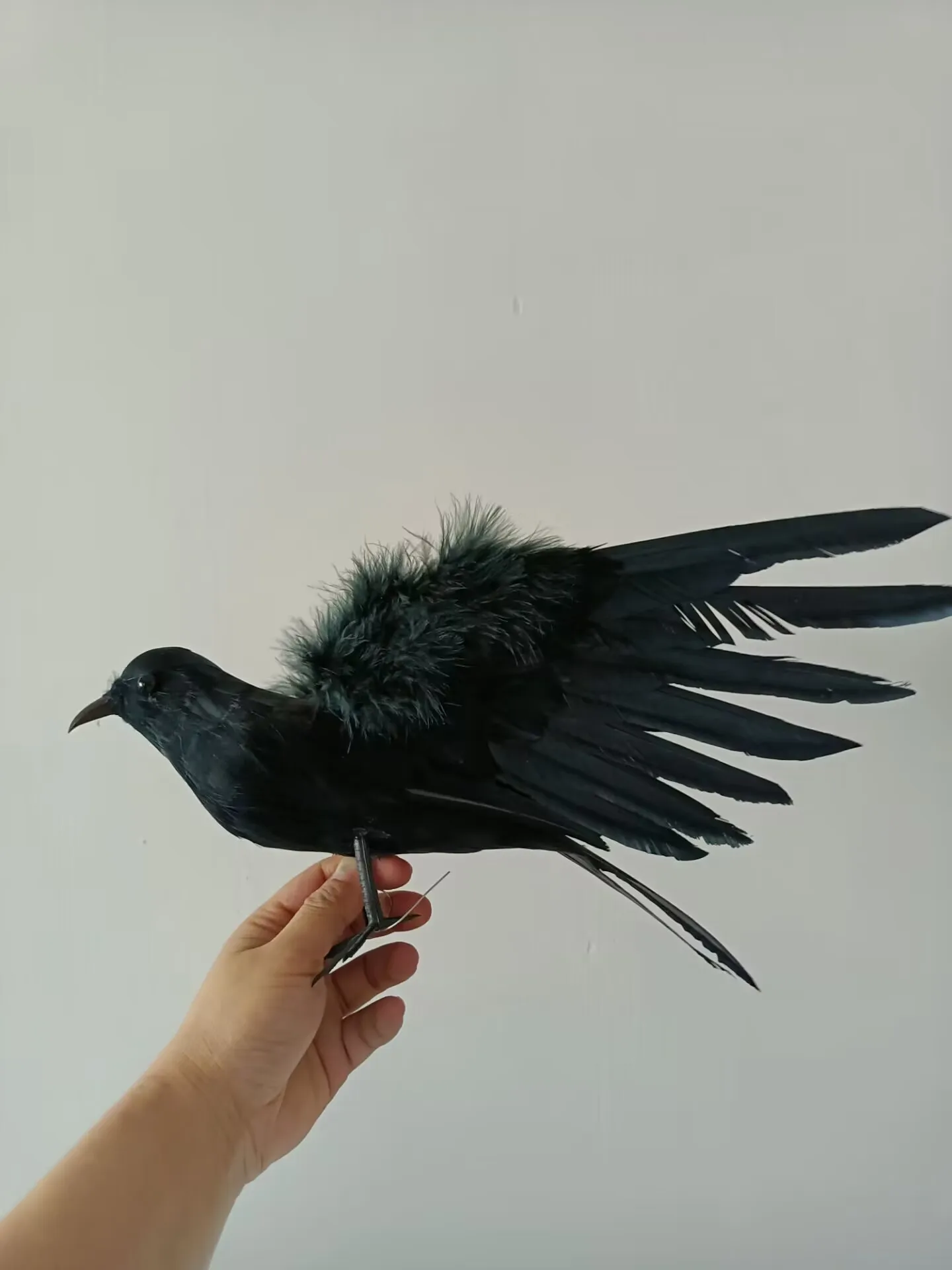 Black Crow Model Garden Decoration Creative Simulation Foam Feather Design Bird Gift Approx. 30x45cm A0043