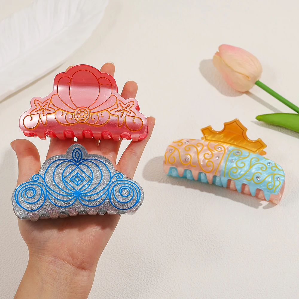 1 buah/5 buah cakar rambut mahkota elegan putri Disney - aksesori rambut multifungsi. Barang-barang aksesori kecil baru, cocok sebagai hadiah