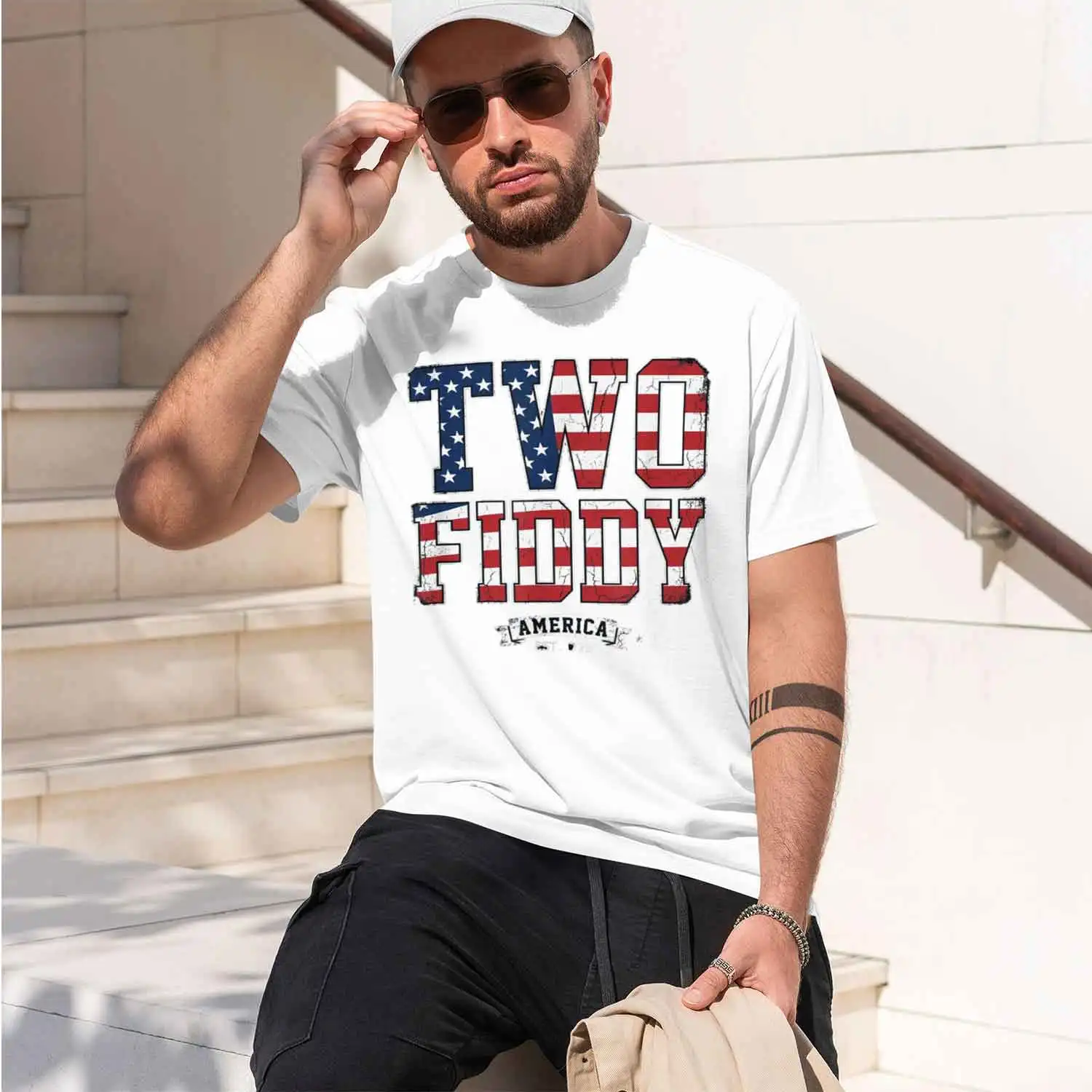 Two Fiddy 250Th Anniversary 4Th Of July Patriot T-Shirt Summer Short-Sved Breathable Sweat-Wking Versatile Trendy T-Shirt 2026 N