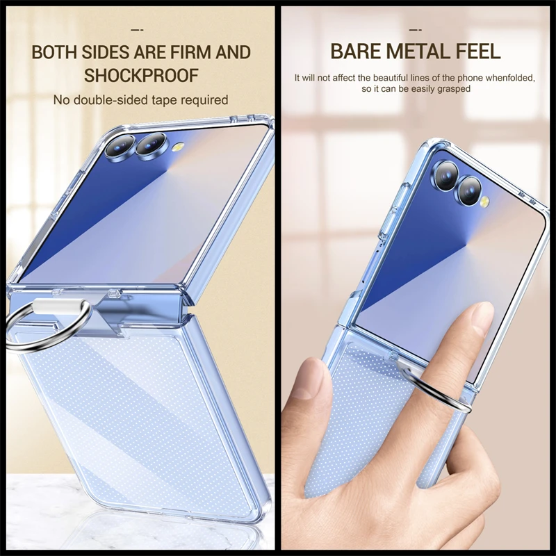 Etui na telefon z pierścieniem i funkcją uchwytu, odporne na wstrząsy, do Galaxy Z Flip 7 6 5 4 3, do Samsung Z Flip7 ZFlip7 flip6 5G, twarda obudowa tylna z PC