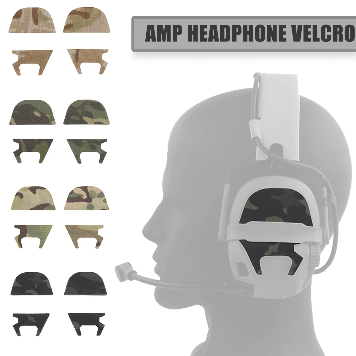 GEN6 Tactical Headphones Sticker (AMP) Outdoor Hunting Airgun  Shooting Camouflage Communication Headset Patch