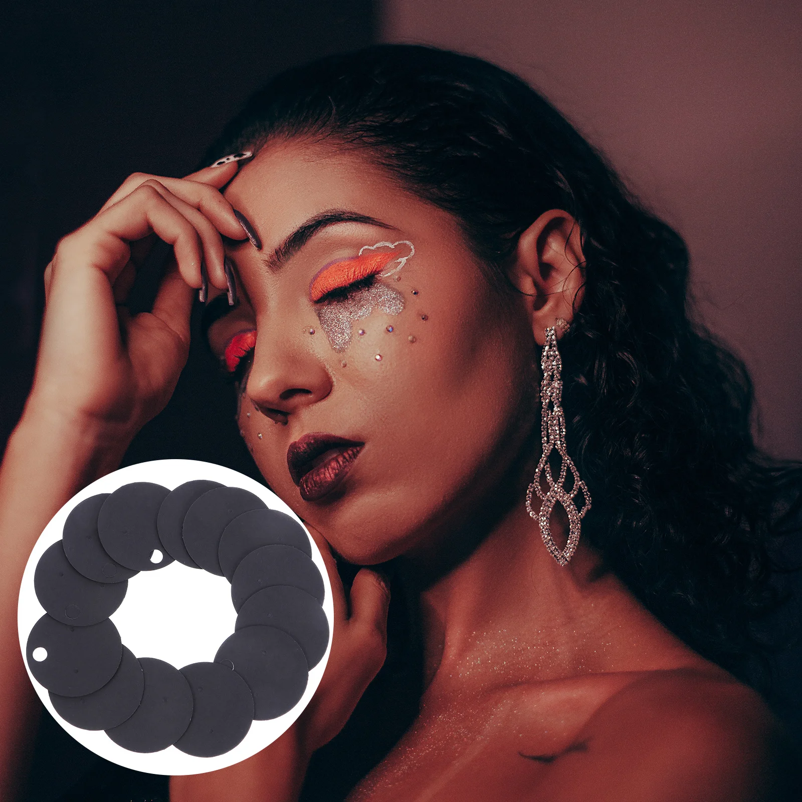 

200Pcs 4Cm Diameter Kraft Paper Ear Stud Earring Cards Blank Round Tags for Jewelry Display Professional Retail Store DIY Use