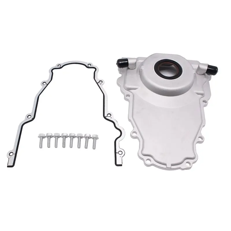 

For LS Gen 3 4.8L 5.3L 5.7L 6.0L Engine Timing Chain Cover 10AN Turbo Oil Drain Fitting W/Gasket Bolts Kit