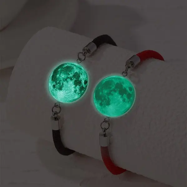 Romantische Leuchtende Sonne-Mond-Paar-Armbänder für Frauen und Männer, Handgefertigte Geflochtene Seil-Partnerarmbänder, Liebhaber-Schmuckgeschenke