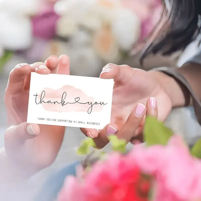 Custom Cards Thank You Cards Custom Business Card Personalized Logo Packaging For Small Business Wedding Invitation Postcards