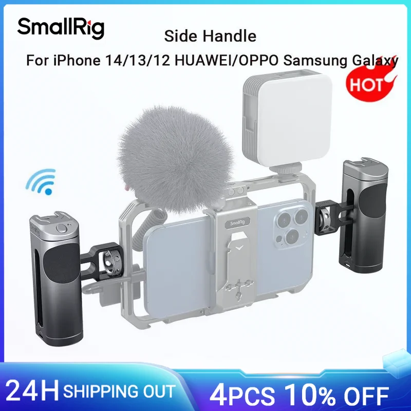 SmallRig for iPhone 14 for Samsung Galaxy Side Handle w Wireless Control Aluminum Alloy Universal Handle for HUAWEI forOPPO 3838