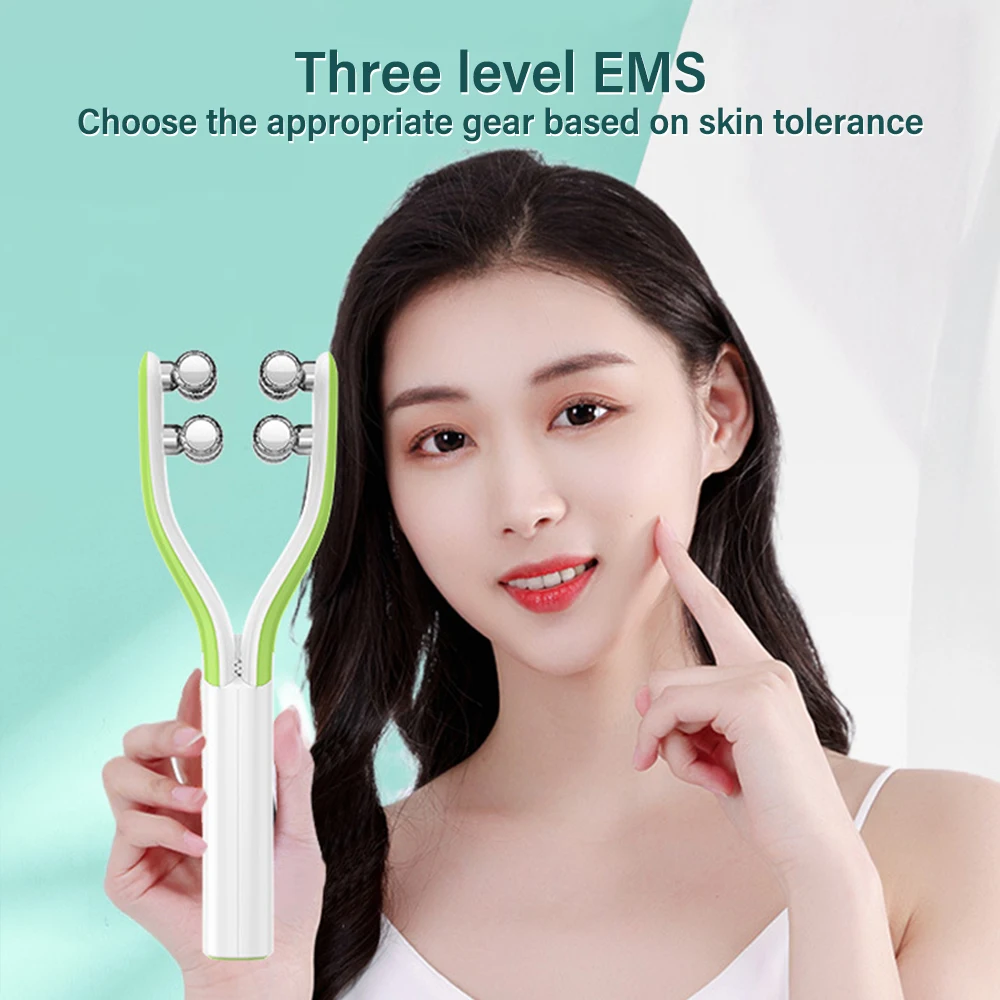 V-face Roller เครื่องนวดหน้าอุปกรณ์ทําให้ผอมบางใบหน้ายก Stick Shaping Double WAVE ล้อความงาม Face Thinning Instrument