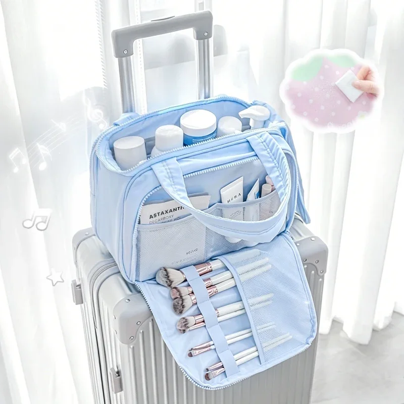 Bunte, multifunktionale Make-up-Tasche mit großem Fassungsvermögen, mehrere Fächer zur Aufbewahrung, Sommer, neue süße, niedliche Damen-Umhängetasche – Detail 10