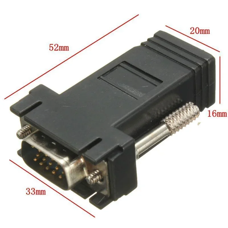 Câble d'extension VGA mâle vers vidéo LAN, 1 pièce, câble réseau CAT5 CAT6 RJ45, Adap, nouveau