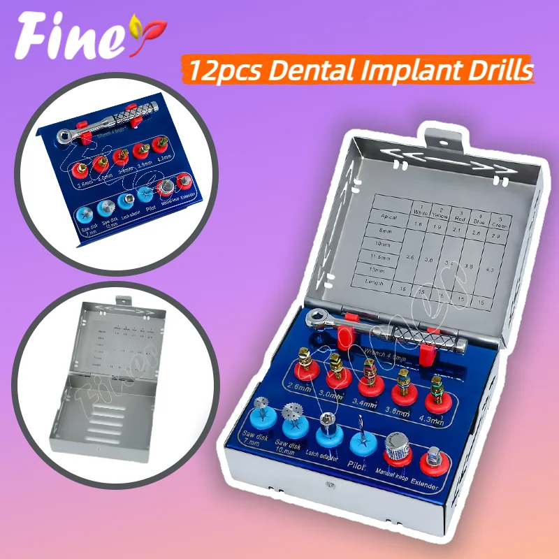 

Finer Bone Expander Kit Dental Bone Saw Disk Cutter Latch Adapter Pilot Dental Implant Drill for Alveolar Ridge Expansion