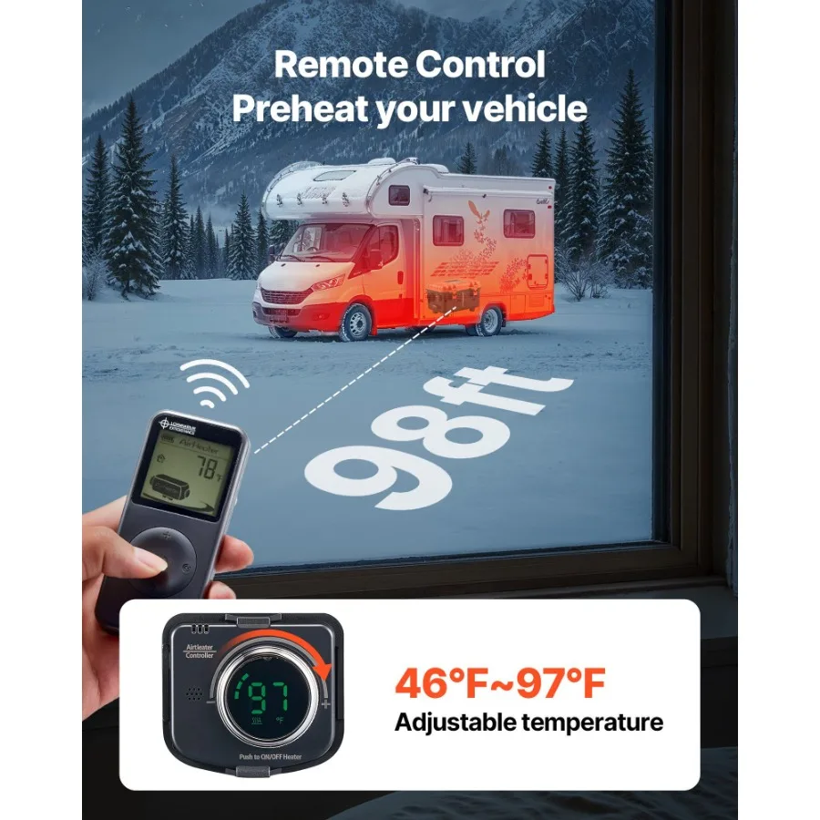 Aquecedor diesel Aquecedor de ar diesel portátil 8KW DC 12V 24V tudo em um 1,1 gal