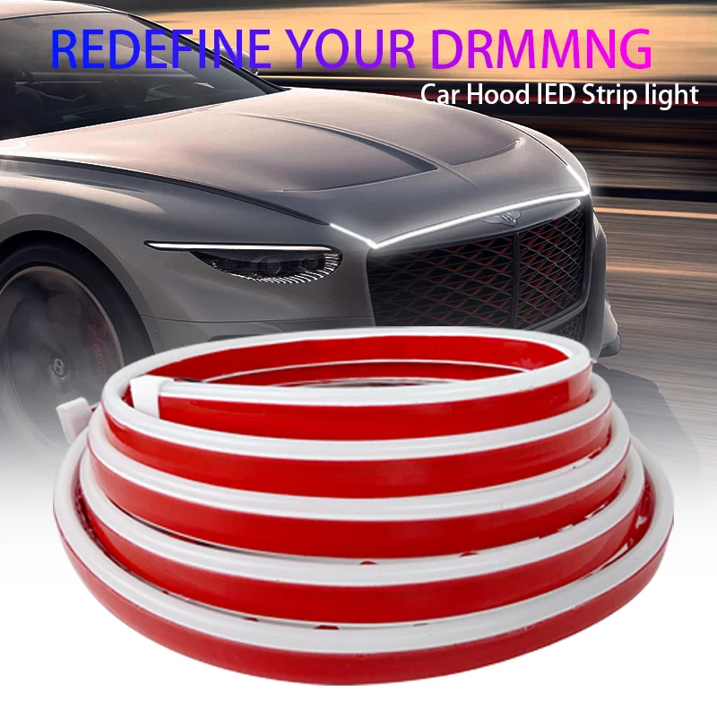 

LED Car Hood Light Car start scanning dynamic through day running light grille modified general LED decorative light guide strip
