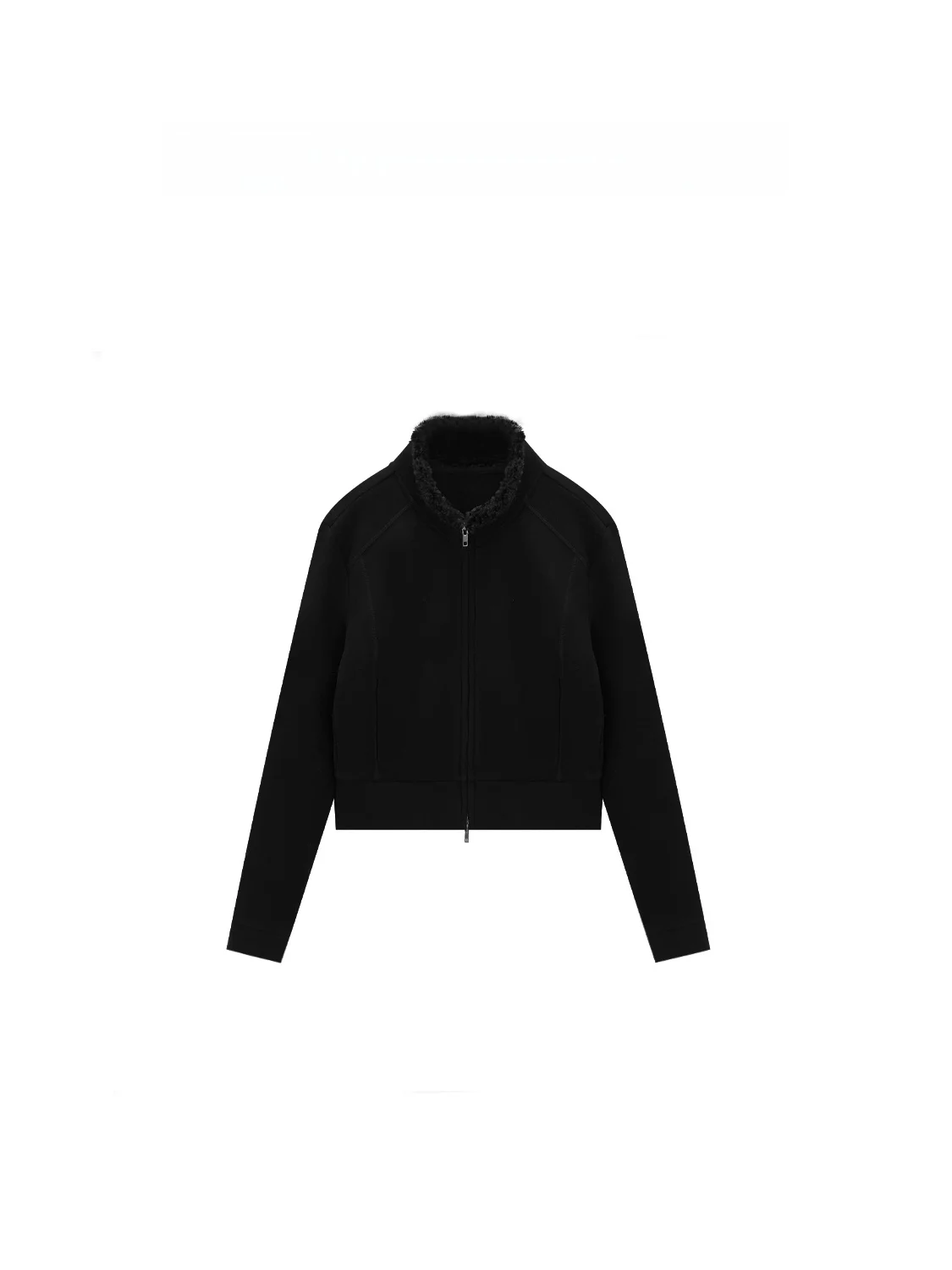 

Thickened Fleece Sweatshirt Jacket Stand Collar Double Zipper Brushed Casual Outerwear Week Women's Short Coat