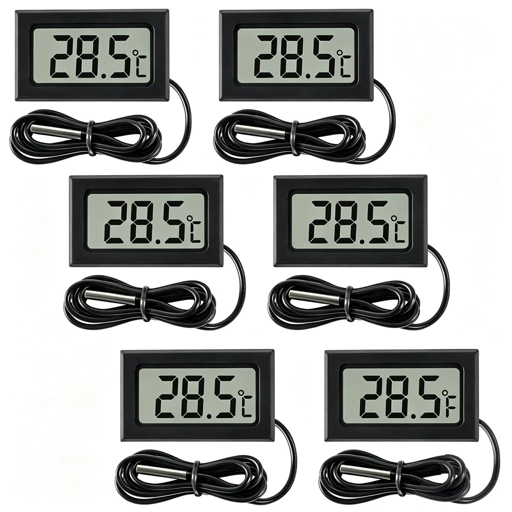 Mini Digital Thermometer -20°C to 110°C LCD Display with 1Meter NTC Sensor for Home Kitchen Refrigerator Temperature Monitoring