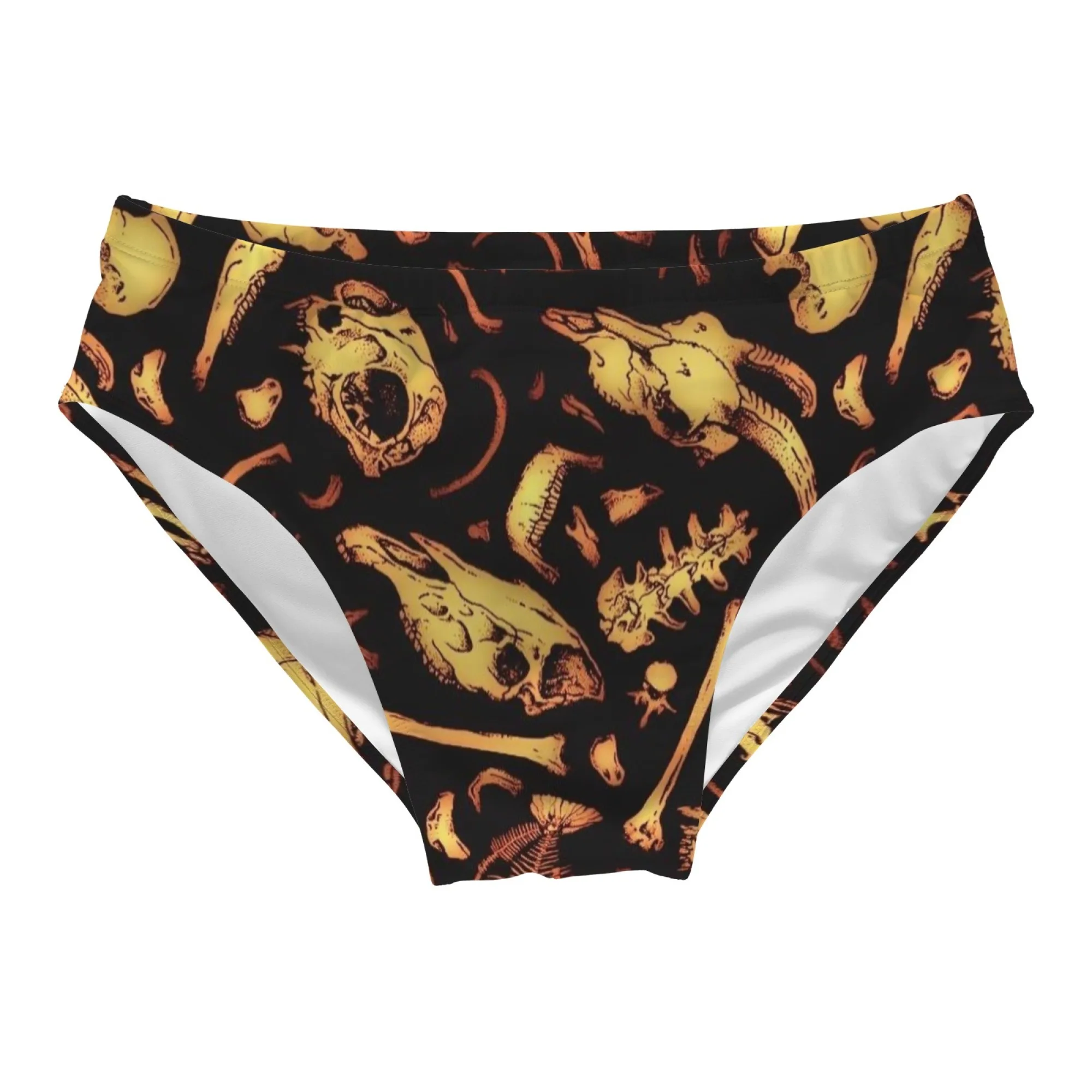 Animal Skull Art Swim Trunks Slim Fit Durable Drawstring Triangle Swim Trunks Water Parks Islands Sunbathing Men's Vacation Gift