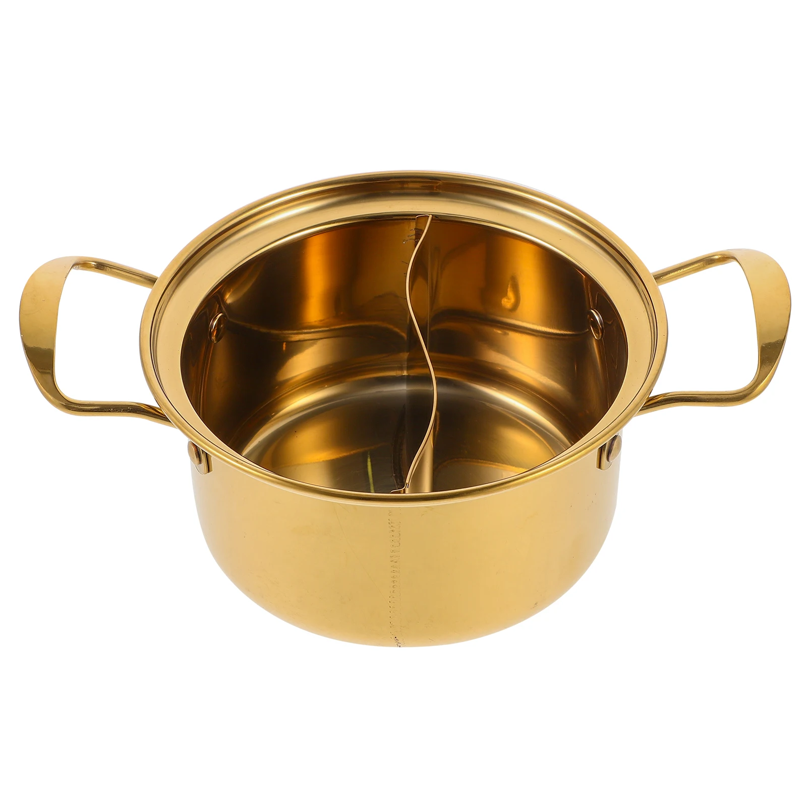 

1pc Stainless Steel Soup Kitchen Cooking Pot Double Handle Noodle Ramen Cooker Small Stockpot Reusable Hotpot Non Rust
