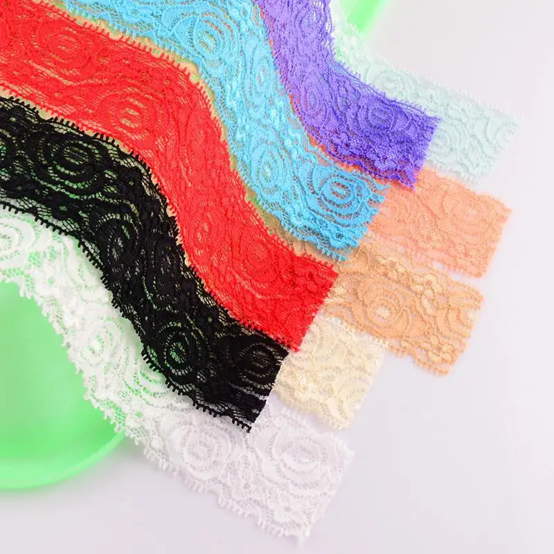 

Wholesale 4cm Lace Narrow Rose Shape Stretch Headband Lace Children's Headband Headdress Sold By Yard