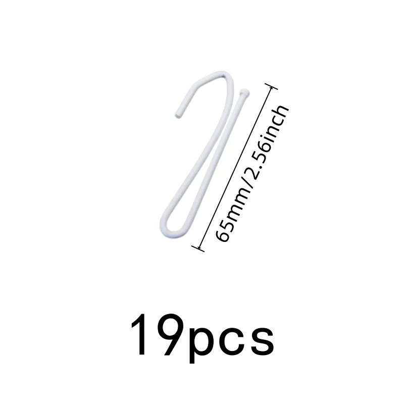 19 pcs Easy Simple Operation Single Prong Curtain Clips, great for Bathroom Fabric Hanging, Smooth Sliding Hook