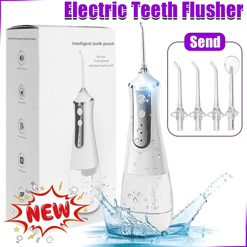 Tragbare Oral Irrigator Wasser Flosser Dental Wasser Jet Werkzeuge Pick Reinigung Zähne 350ML 5 Düsen Mund Waschmaschine Zahnseide