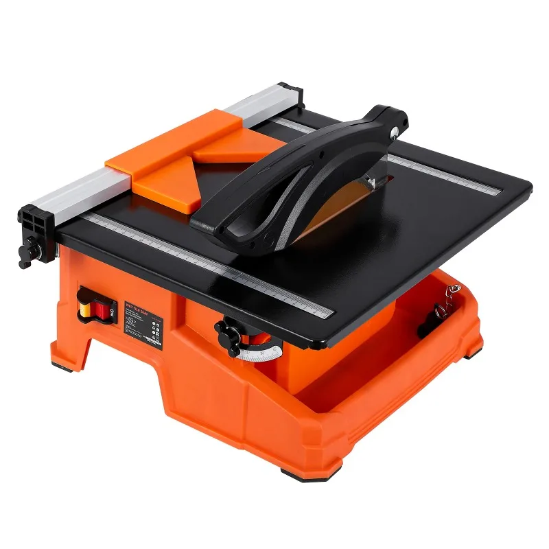 

7-Inch Wet Tile Saw with Adjustable Rip Fence & Miter Gauge - 0-45° Bevel Cutting, Water Cooling System, for Tile/Stone Cutting