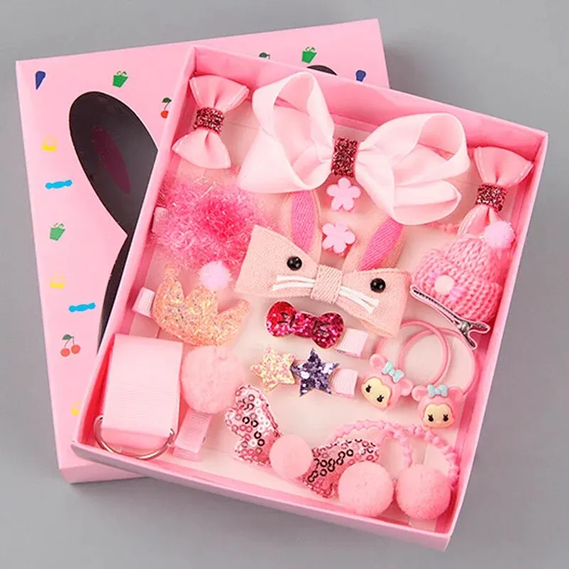 

Children's Hair Accessories 18-Piece Set Boxed Korean Cute Princess Super Fairy Hairpin for Girls Baby Girls Headdress HairpinCo