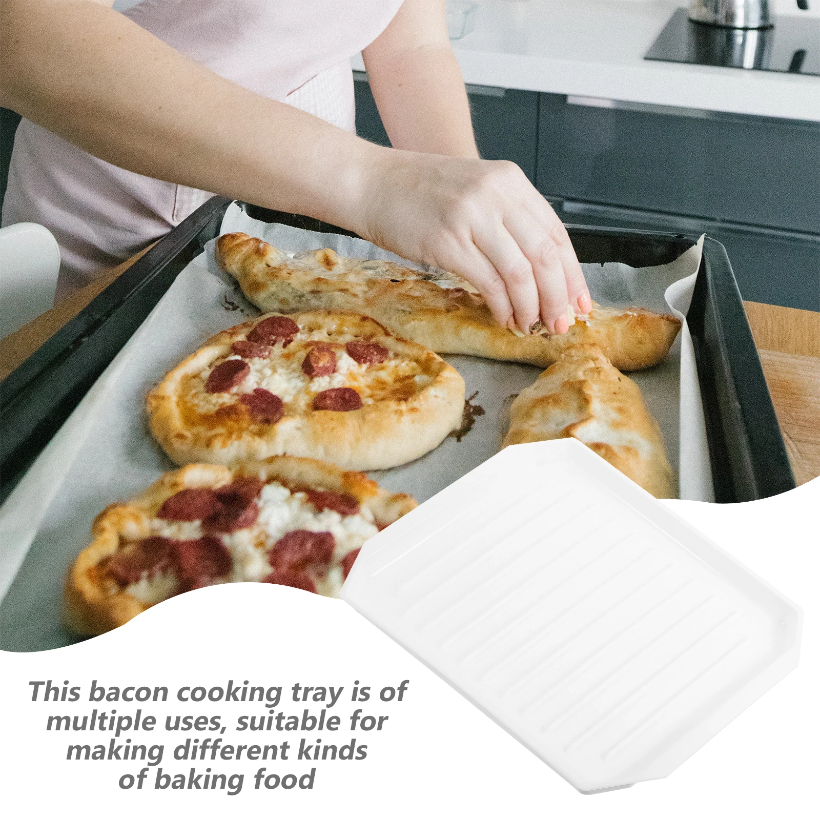 

Multi-piece Bacon Rack Steamer for Microwave Cooking PP Baking Tray Reusable Microwave Bacon Pan Portable Oven Bakeware Gratin