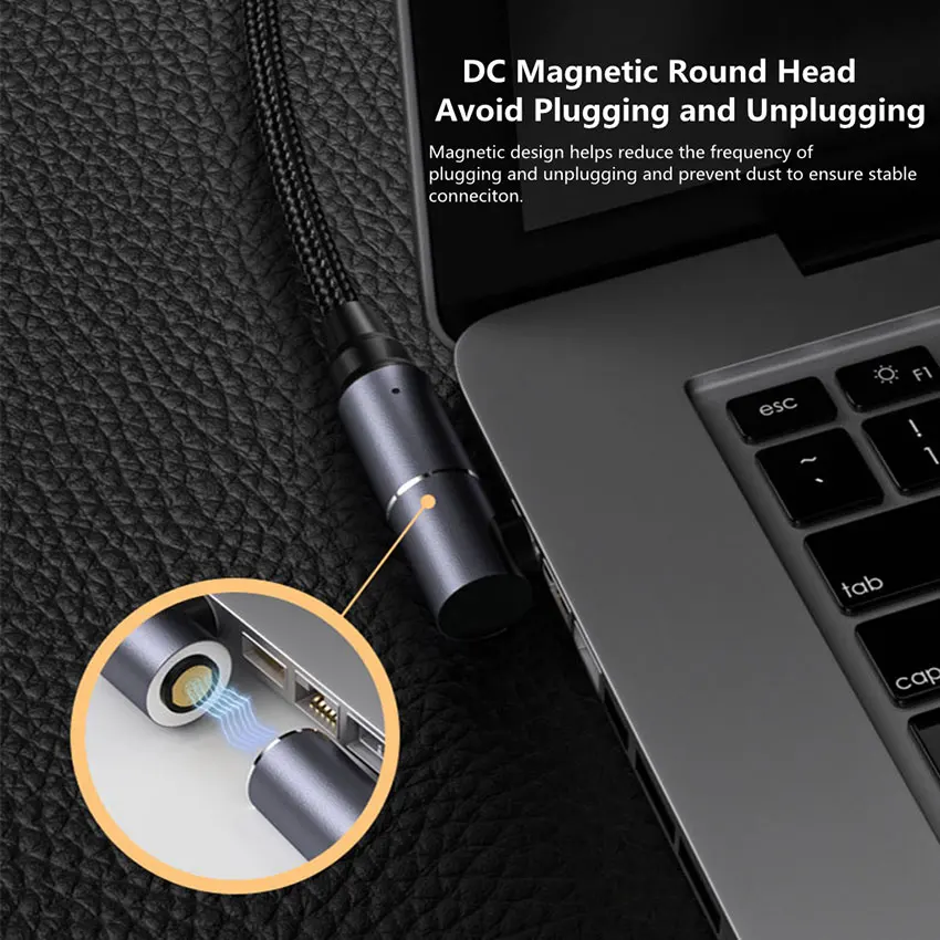 YuXi USB Type C 5.5*2.1mm Male 100W PD Power Adapter Converter Magnetic Fast Laptop Charging Cable Wire For Asus Hp Dell Lenovo