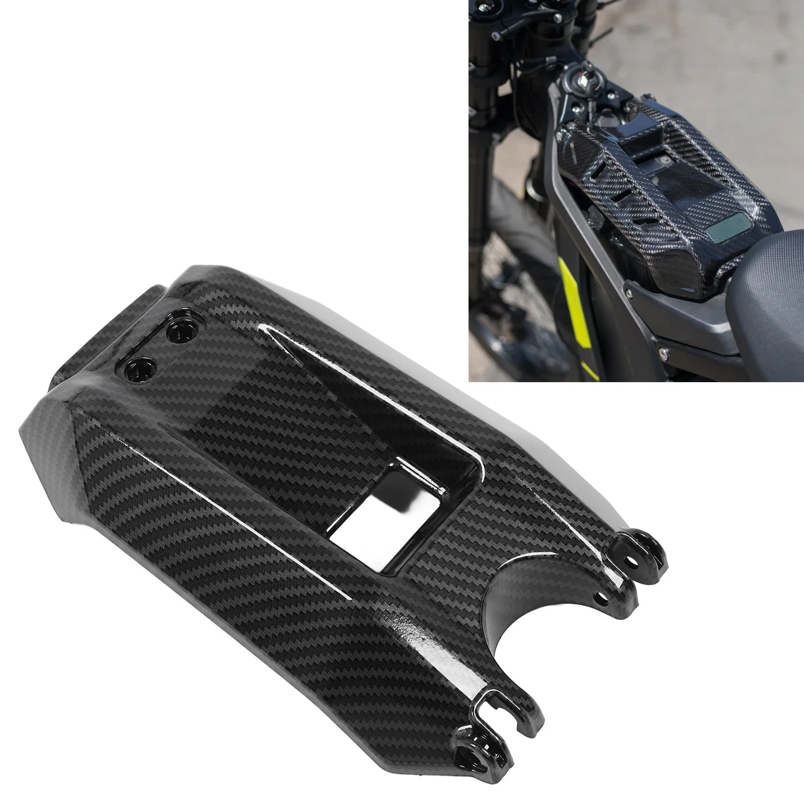 

Electric Dirt Bike Battery Cover Carbon Fiber Pattern Battery Protector Replacement for SUR‑RON Light Bee X S