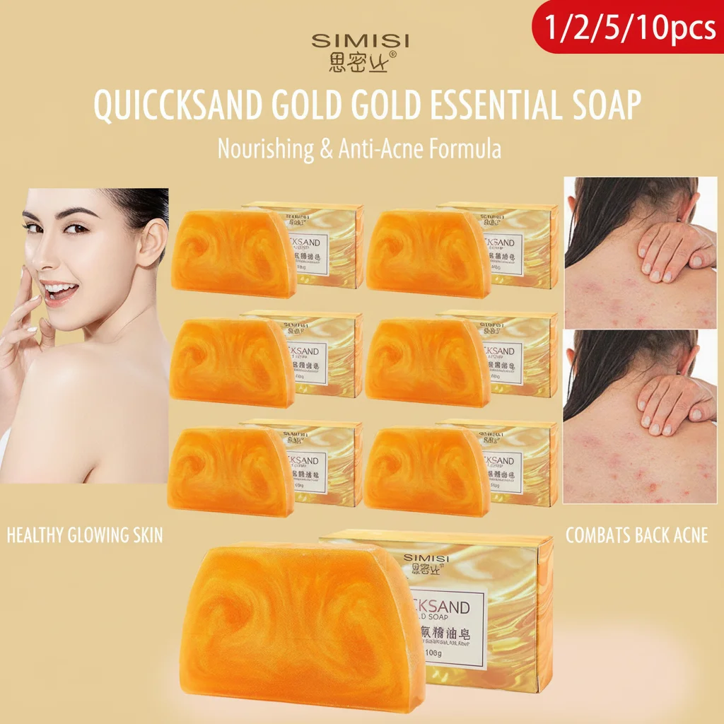 Handmade Gold Soap Trapezoidal Rubber Peptide with Essential Oil Perfume for Skin Care Luxury Bath Soap