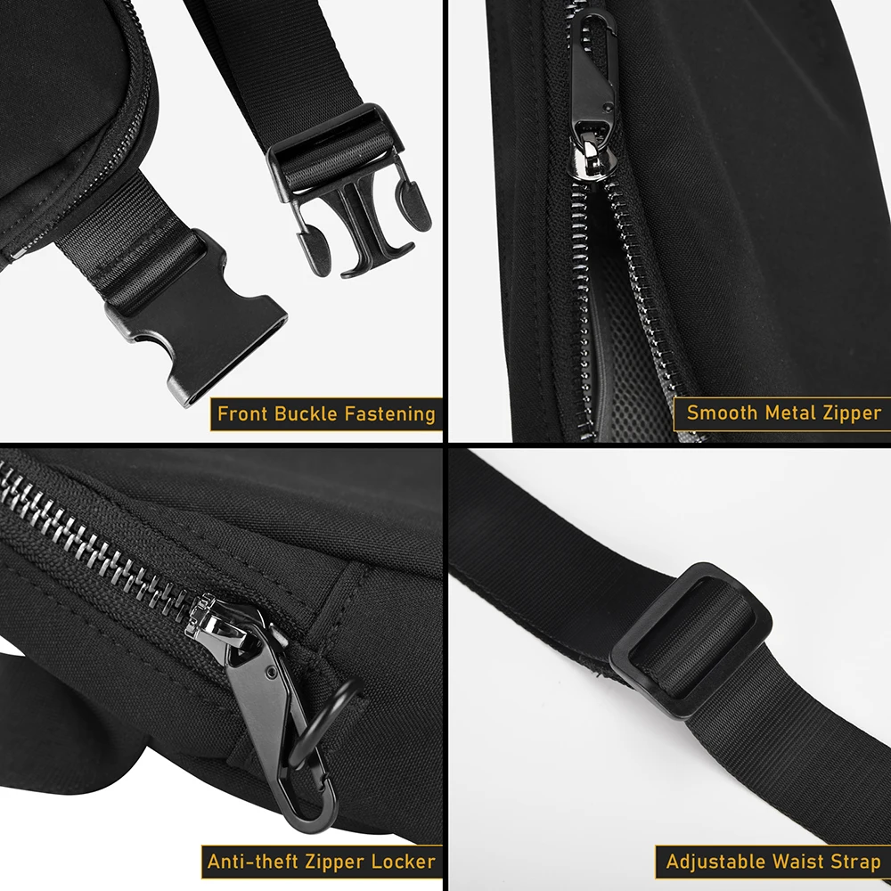 Umweltfreundliche Nylon-Gürteltasche Wasserdichte Hüfttasche für Damen Verstellbarer Riemen Crossbody-Taschen Sport-Bauchtaschen Handytasche – Detail 8