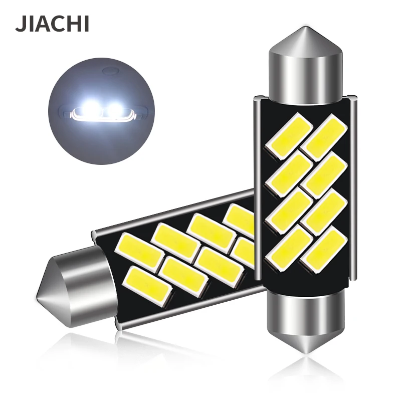 JIACHI 2PCS C10W C5W Festoon Led Bulb 39MM 41MM Canbus No Error New Design Car Dome Light Auto Interior Reading Lamp DC12V White