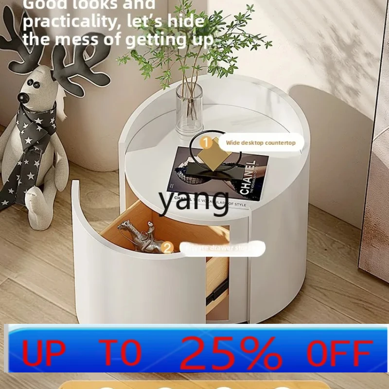 

LH minimalist round bedside table modern minimalist bedroom storage small bedside locker